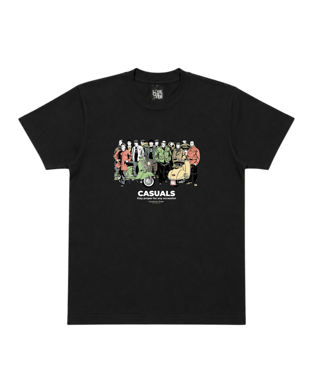 Casuals Tee, black, mockup