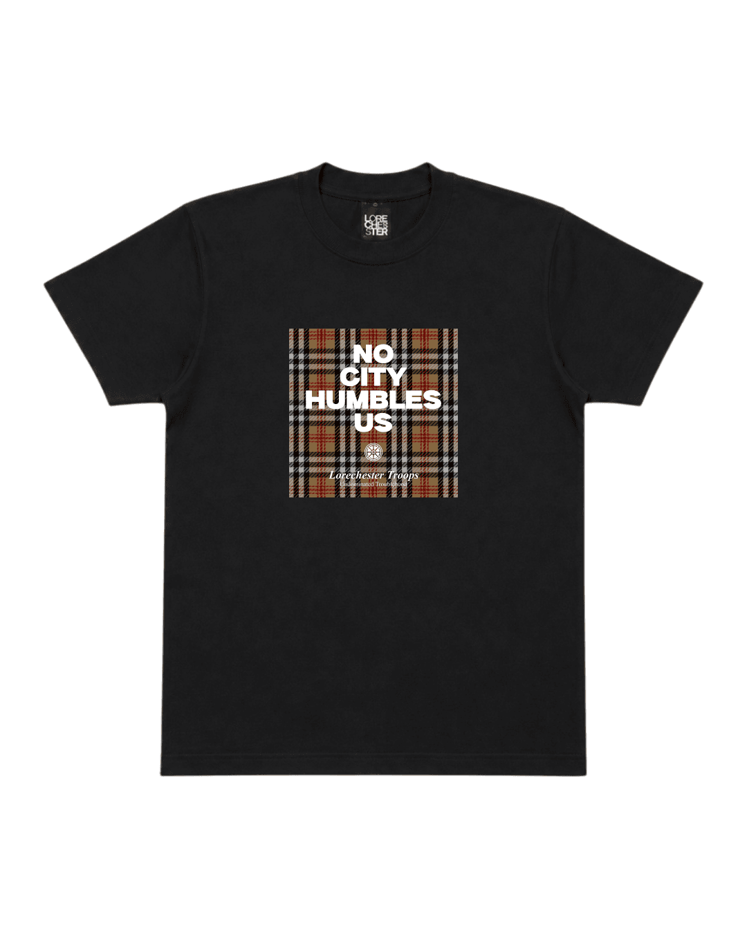 No City Humbles Us, black, front mockup